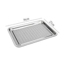 Axyaa Stainless Steel Food Storage Tray Shallow Drain Trays for Kitchen Organization