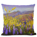Axyaa Landscape Oil Painting Throw Pillow Cover, Trees Flowers Pastoral Decor, 45x45CM