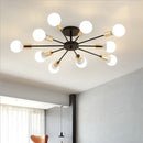 Axyaa Modern LED E27 Chandelier - Nordic Metal Indoor Ceiling Light for Living Room