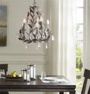 Axyaa Wrought Iron Crystal Chandelier: Industrial Retro Kitchen Island Lighting