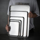 Axyaa Stainless Steel Food Storage Trays, Steamed Sausage Bread Dish, Fruit Plate
