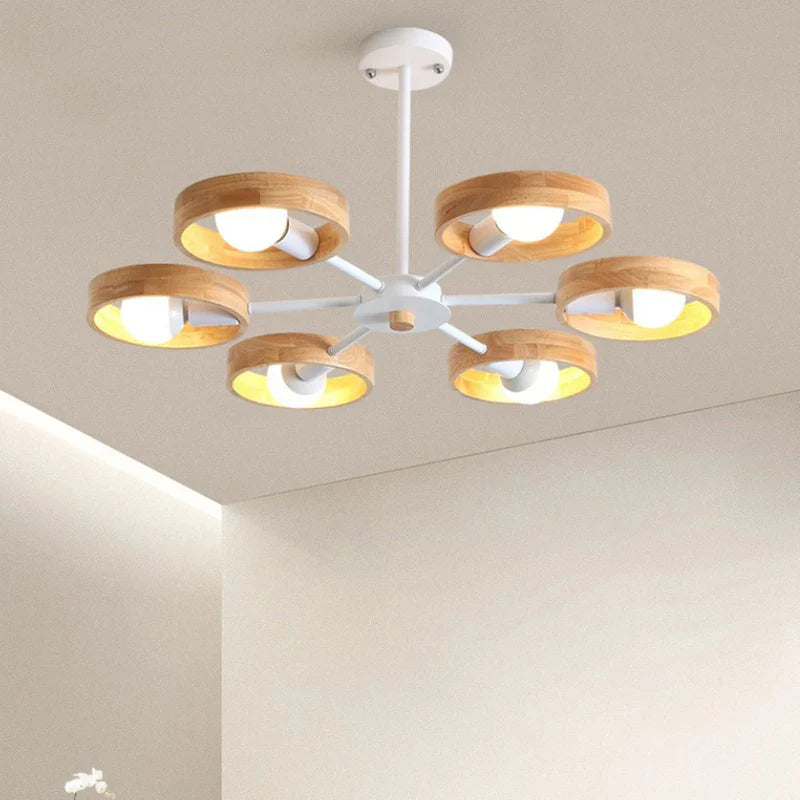 Nordic Wood Chandelier Pendant Light for Home Decor - Axyaa