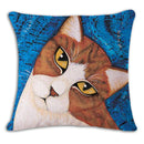 Axyaa Red Black Cat Print Cushion Cover 45X45CM for Home Decor