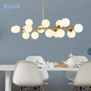Axyaa Milky Glass Chandelier Lights Gold Black G9 Holder Scandinavian Design Lamp