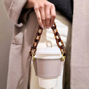 Axyaa Portable Glass Bottle Holder Strap PU Leather Beverage Cover