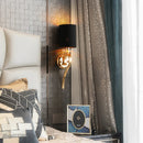 Axyaa Gold Lustre Crystal Wall Lamp for Luxe Living Room & Bedroom Lighting