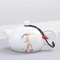 Axyaa White Matte Ceramic Tea pot 180ml-Kung Fu Teapot