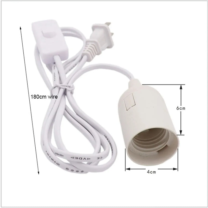 Axyaa E27 Lamp Socket Holder Base Kit with Cord and on/off Switch.