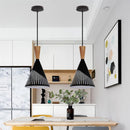 Axyaa Wood Aluminium e27 Pendant Light for Modern Ceiling Decor