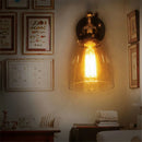 Axyaa Oval Dome Clear Glass Wall Sconce - Vintage Industrial Iron Art Light