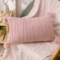 Axyaa Knit Pompoms Cushion Cover Rectangle for Home Sofa Decor