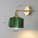 Axyaa Green Glass Nordic Wall Sconce Copper Lighting LED Luminaria
