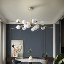 Axyaa Modern LED Glass Ball Chandelier in Gold/Black