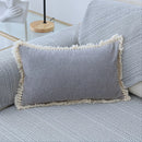 Axyaa Boho Tassled Cushion Cover in Beige/Grey/Blue/Yellow, 30x50cm/45x45cm