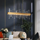 Axyaa Gold Art Deco Crystal Chandelier LED Lighting 40W Luxury for Living Room