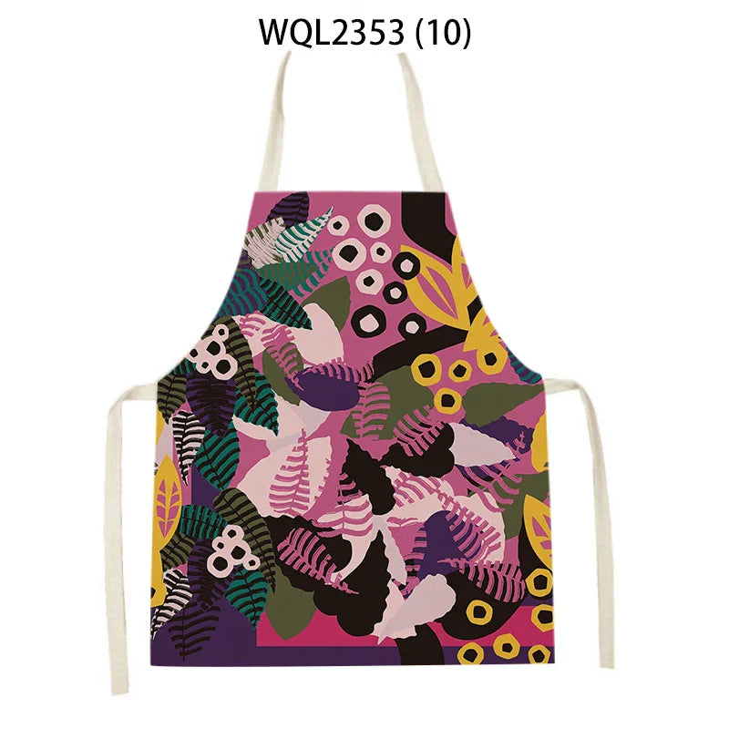 Axyaa Tropical Floral Kitchen Apron for Cooking, Baking, Cleaning - 47x38cm