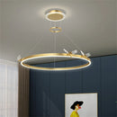 Axyaa Modern Gold Coffee Black Butterfly Chandelier with Rings Home Lighting