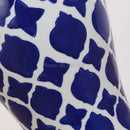 Axyaa Blue Ceramic Desk Lamp: Hand-painted Retro Bedside Light Home Decor