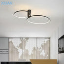 Axyaa Scandinavian Design LED Round Ceiling Lamp White Black Gold Aluminum Sconce