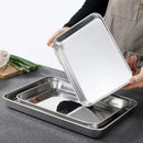 Axyaa Stainless Steel Food Storage Tray Steamed Sausage Plates Fruit Baking Pan