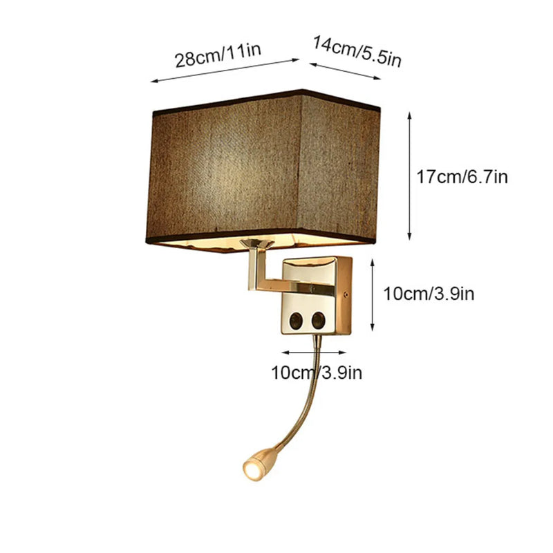 Axyaa Modern Minimalist LED Wall Lamps with Rectangle Texture Shade