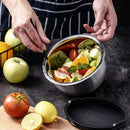 Axyaa 5-Piece Stainless Steel Salad Mixing Bowl Set with Grater and Lids