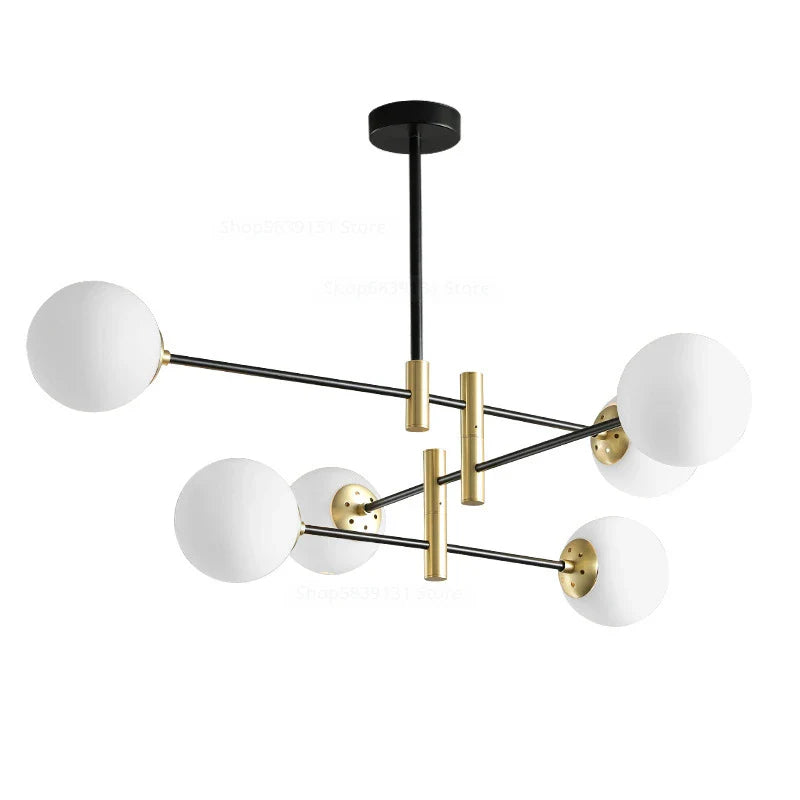 Nordic Glass Ball Chandelier Lighting for Modern Living Space by Axya