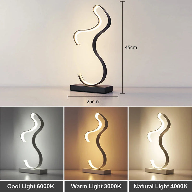 Axyaa Modern 15W LED Table Lamp with Remote Control - Nordic Desk Light for Bedroom and Study