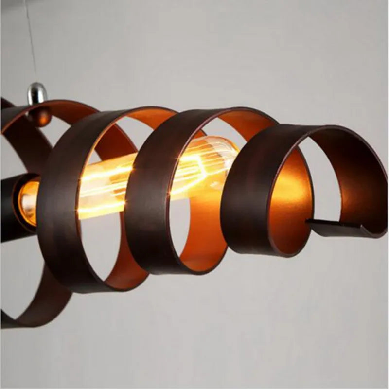 Spiral Metal Pendant Light | Retro Rustic Kitchen Ceiling Lamp | Axyaa Brand