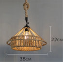 Axyaa Rattan Woven Pendant Light E27 Hanging Lamp for Dining Room Bar