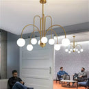 Axyaa Glass Ball Iron Chandelier: Modern Italian Design for Bedroom, Office, Living Room