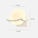 Axyaa Moon Glass Wall Lamp: Modern Bedroom LED Sconce, White/Black/Gold Interior Decoration