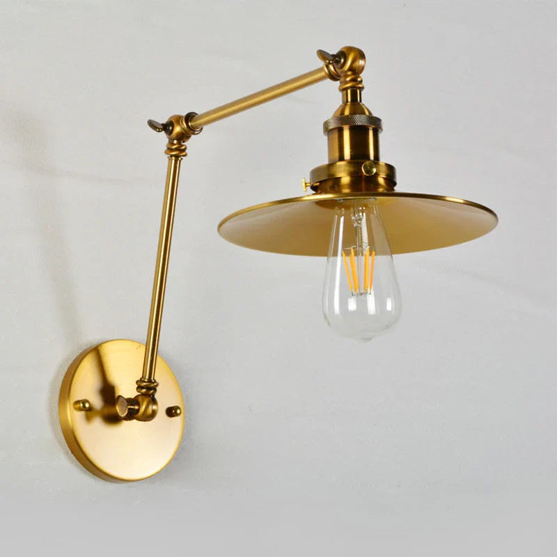 Axyaa Gold Adjustable Wall Light - Flexible Long Arm Retro Lamp