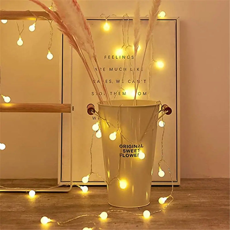 Axyaa LED Globe Ball String Lights for Indoor Outdoor Decoration