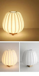 Axyaa Wooden LED Desk Lamp with Fabric Shade for Home Decoration