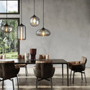 Axyaa Retro Gray Glass Industrial Pendant Light for Dining, Bar, and Stairs E27