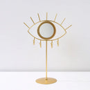 Axyaa Evil Eye Table Mirror: Gold Boho Makeup Mirror for Living Room and Bedroom