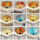 Axyaa Stained Glass Round Ceiling Light for Asile, Bedroom, Kitchen