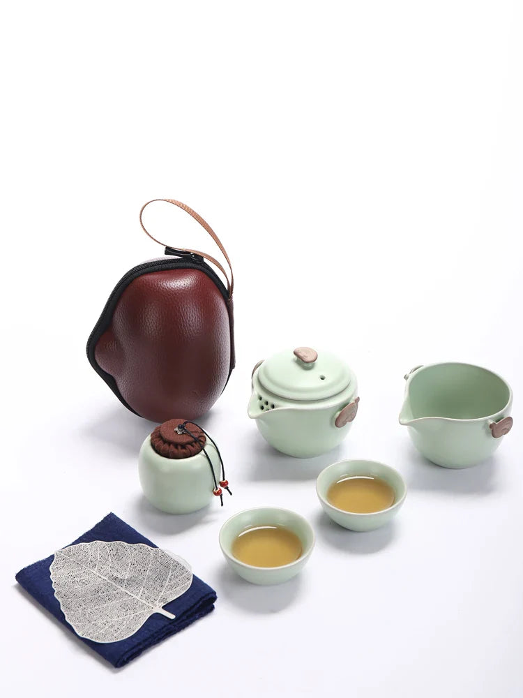 Axya Ceramic Kung Fu Tea Set Portable Travel Kit