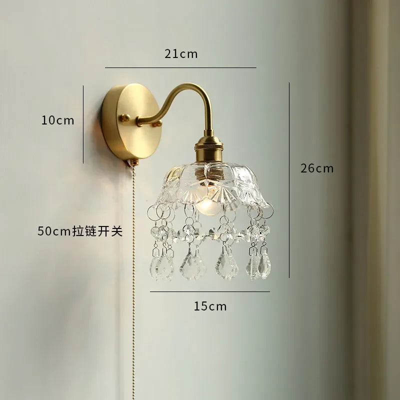 Axyaa Ceramic Modern Wall Lamp with Pull Switch and LED Light