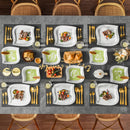 Axya Marble Grey Ceramic Porcelain Tableware Dinner Set - 12/24 Piece