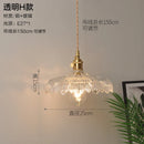 Axyaa Nordic Style Copper Pendant Light with Glass Shade - Modern Hanging Lamp