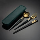 Axyaa Stainless Steel Cutlery Set with Box - Travel Friendly Utensils