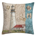 Axyaa Sea Lighthouse Shells Plush Pillowcase - Home Decoration Sofa Cushion Cover