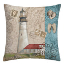 Axyaa Sea Lighthouse Shells Plush Pillowcase - Home Decoration Sofa Cushion Cover