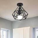 Axyaa Retro Iron Cage Ceiling Light for Nordic Kitchen Home Lighting
