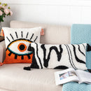 Axyaa Black Abstract Eye Cushion Cover for Home Decoration