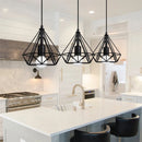 Axyaa Metal Diamond Cage Pendant Lamp for Home Bar and Kitchen