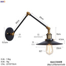 Axyaa Loft Industrial Swing Arm Wall Lamp with Vintage Edison Bulb