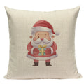 Axyaa Christmas Deer Snowman Cartoon Cushion Cover - Festive Decor Pillowcase